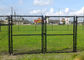 School Timber Garden Gates Black PVC Coated , Commercial Garden Mesh Fencing